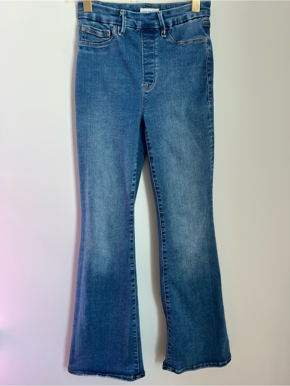 Good American | Indigo Wash Denim Flare Jeans #GLF478T Size 2